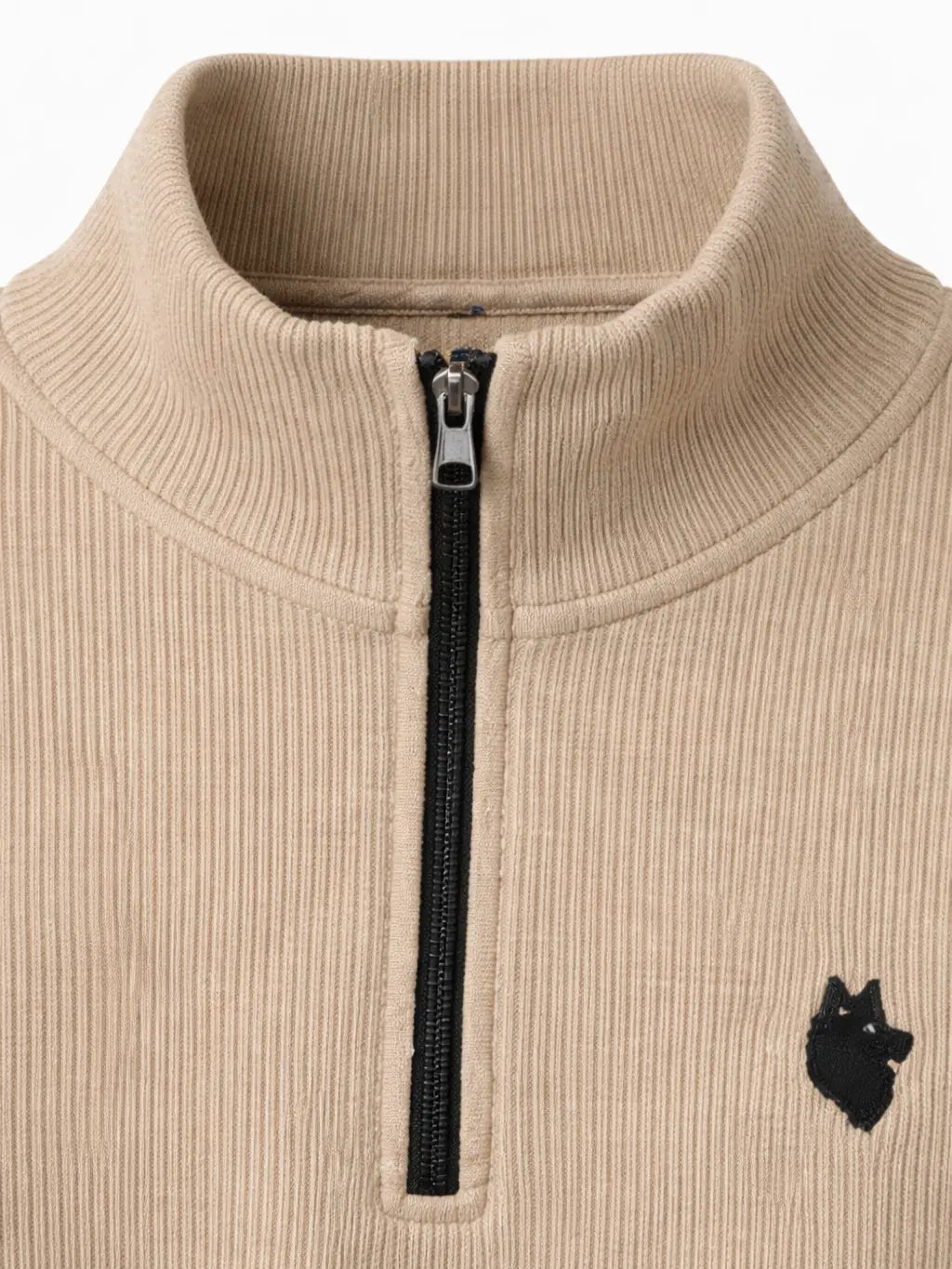 Beige Zipper Sweatshirt