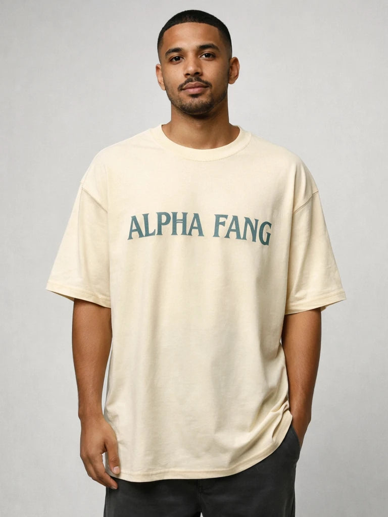 Captain Jack Sparrow Beige Oversize graphic T-shirt