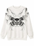 Central Skull illustration - High Contrast Black Ink Style Sweatshirt