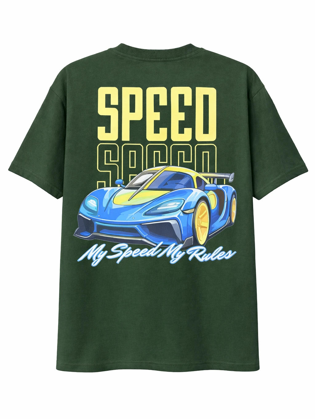 My Speed My Rules  Green Oversize graphic T-shirt