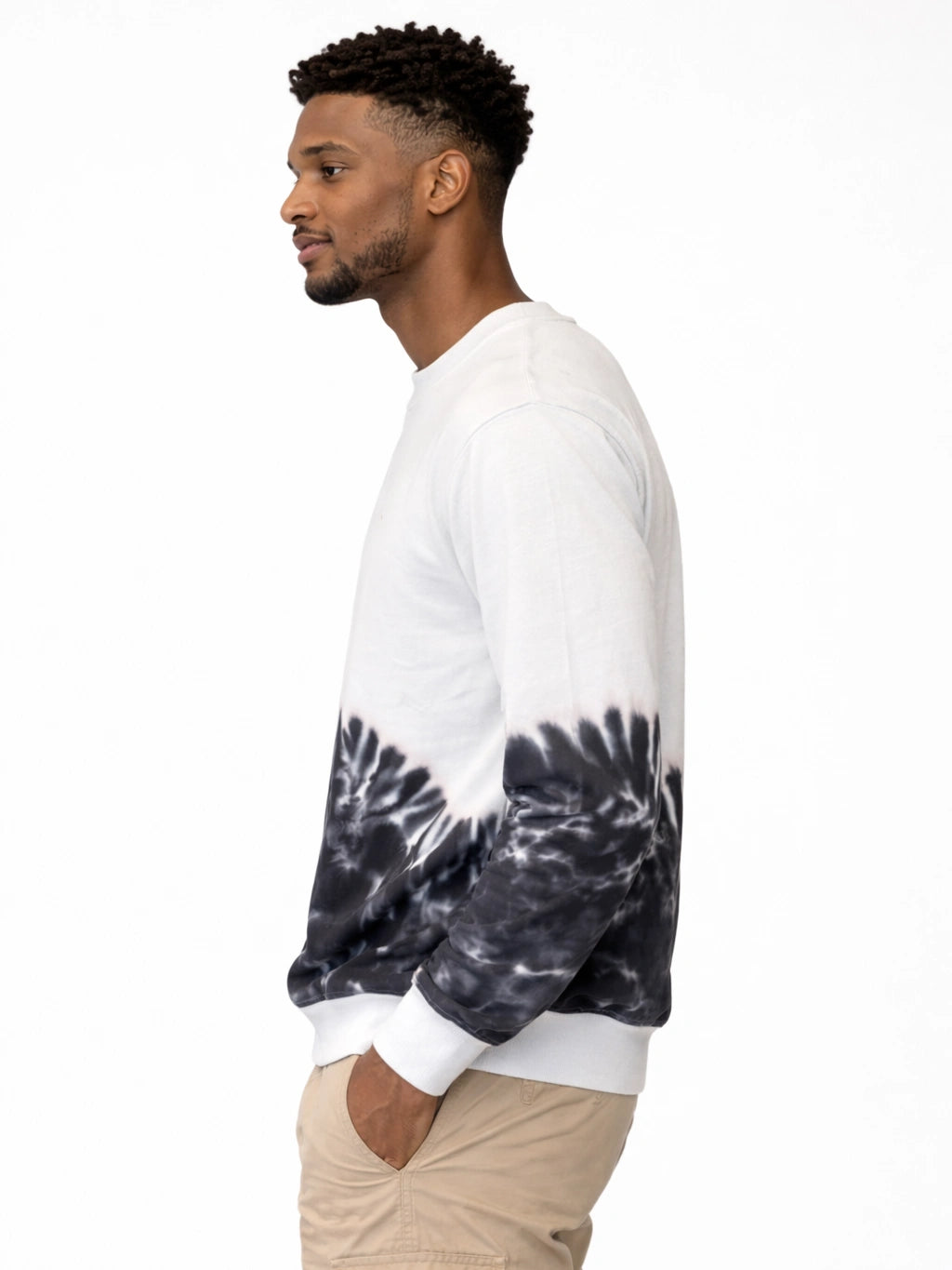 Black & White Tie-Dye Printed Sweatshirt