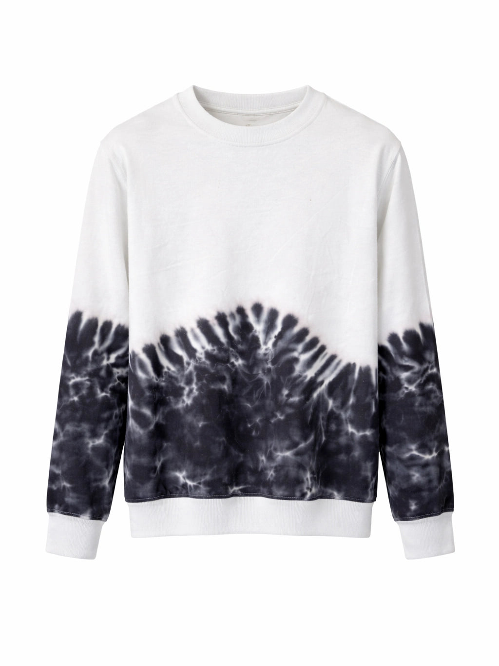Black & White Tie-Dye Printed Sweatshirt