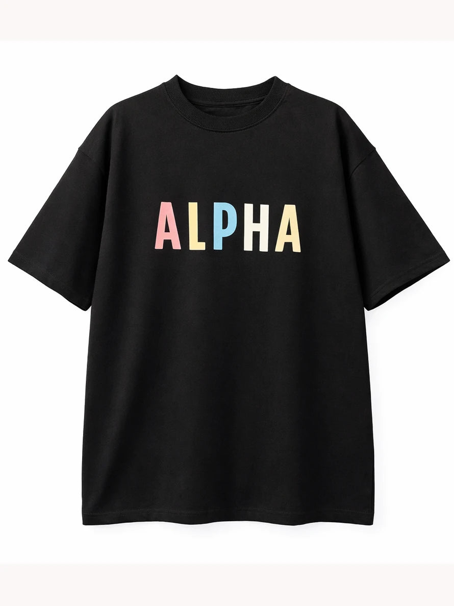 Explore Black Oversize graphic T-shirt