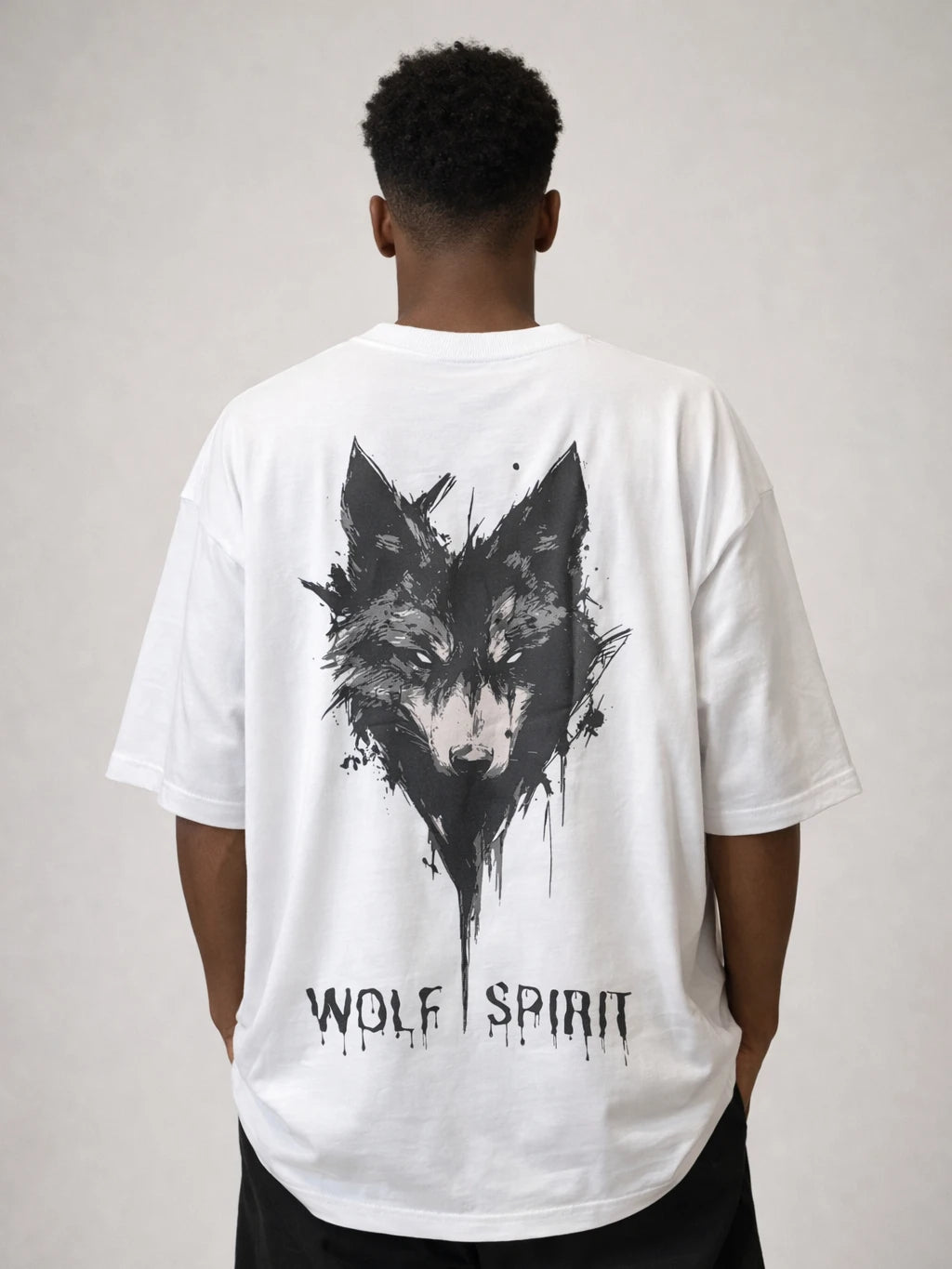 Wolf spirit white Oversize graphic T-shirt