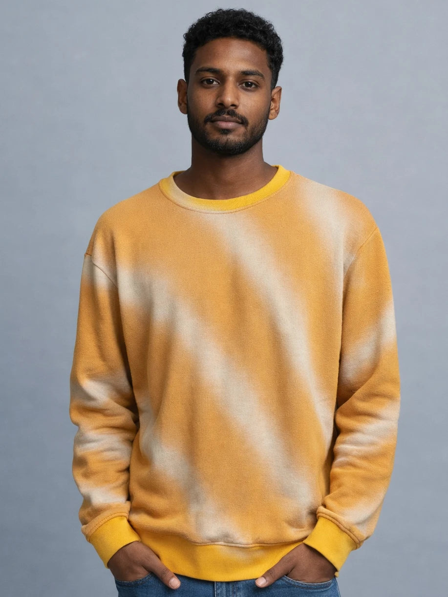 Orange Tie-Dye Printed Sweatshirt