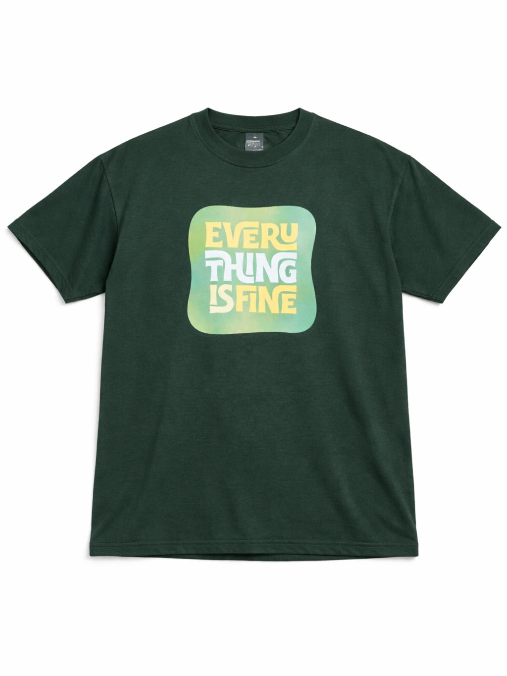 Everything is Fine Green  Oversize graphic T-shirt