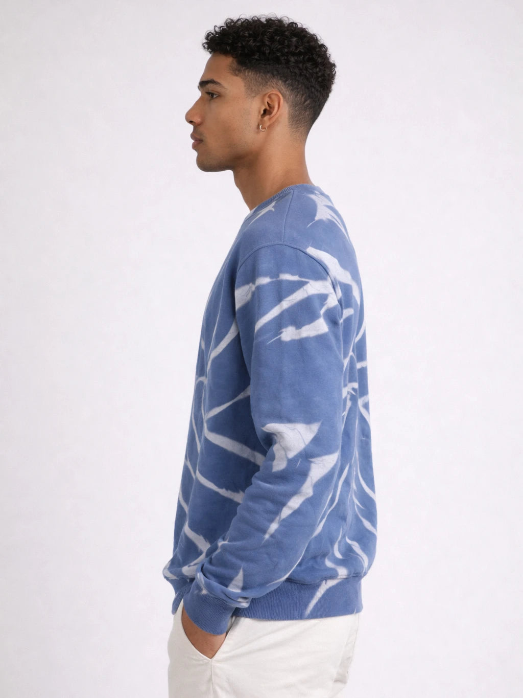 Blue Spiral Tie-Dye Crewneck Sweatshirt