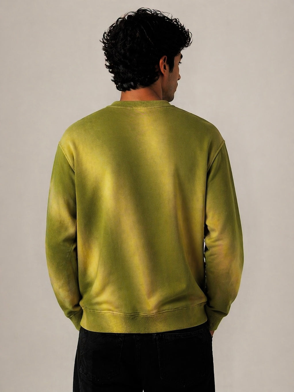 Olive Glow Tie-Dye Crewneck Sweatshirt