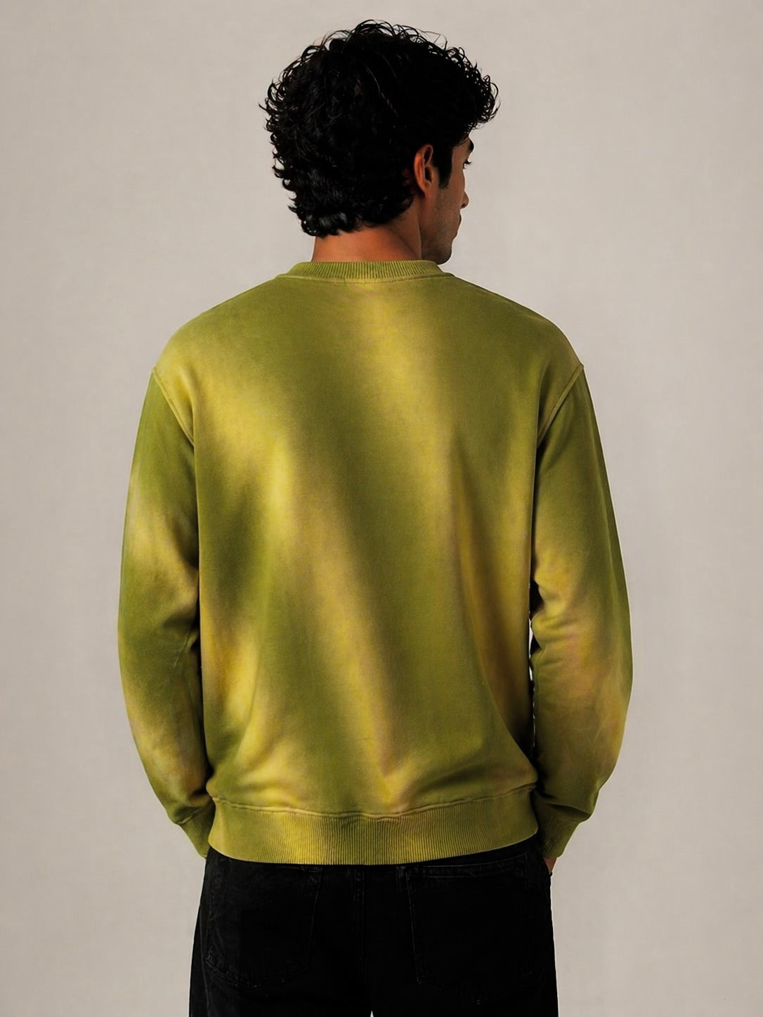 Olive Glow Tie-Dye Crewneck Sweatshirt