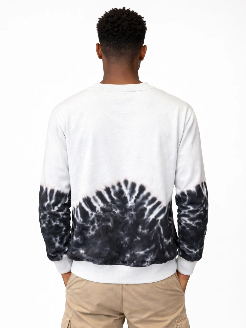 Black & White Tie-Dye Printed Sweatshirt