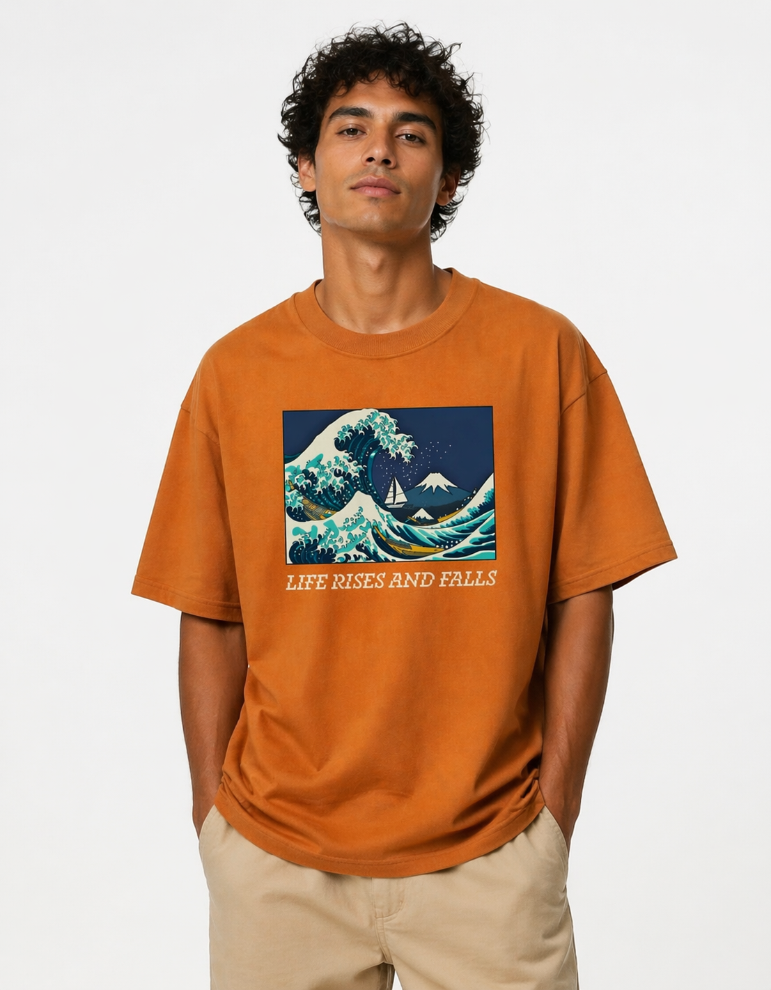 Rise & Fall Brown Oversized graphic T-shirt