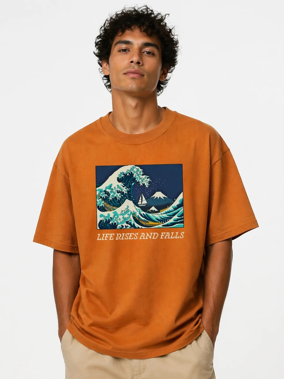 Rise & Fall Brown Oversized graphic T-shirt