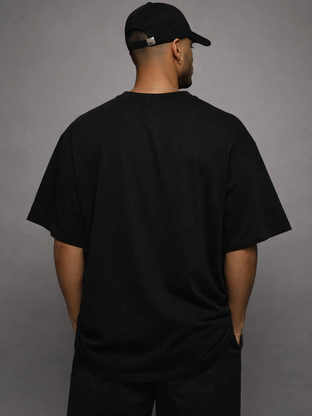 Alpha Fang Fire Black Oversize Typography T-shirt