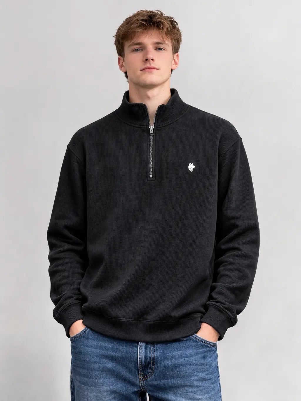 Black Zipper Sweatshirt