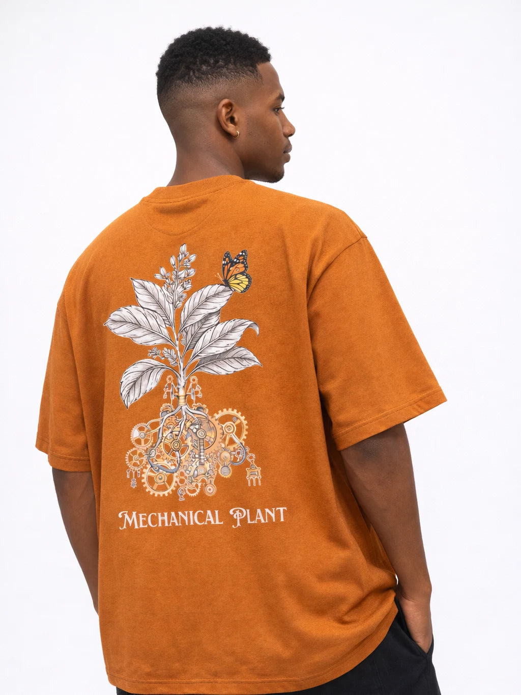 Mechanical Plant Brown Oversize graphic T-shirt