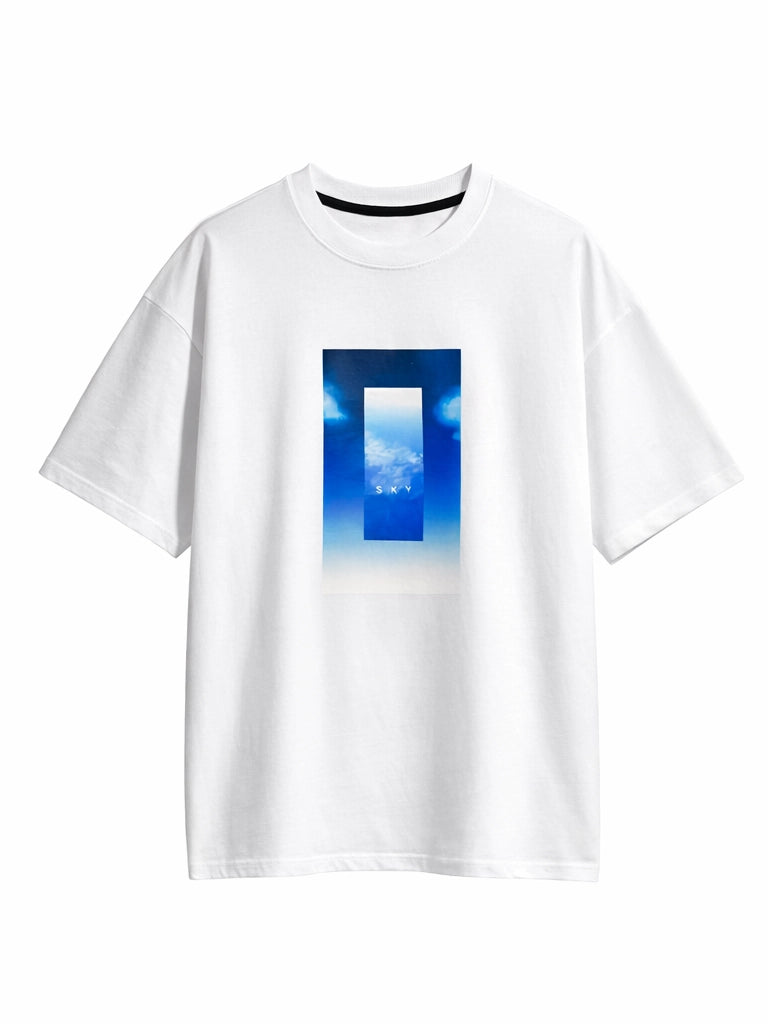 Sky White Oversize graphic T-shirt