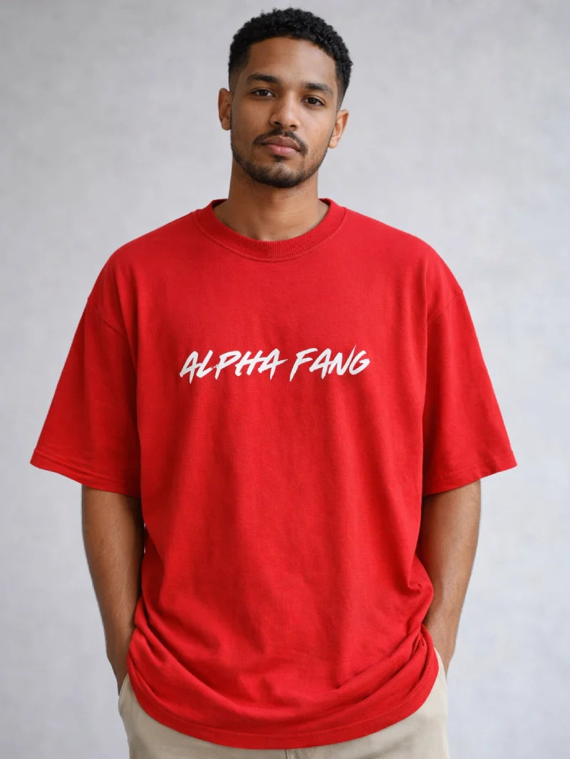 Explore the Unknown Red Oversize graphic T-shirt