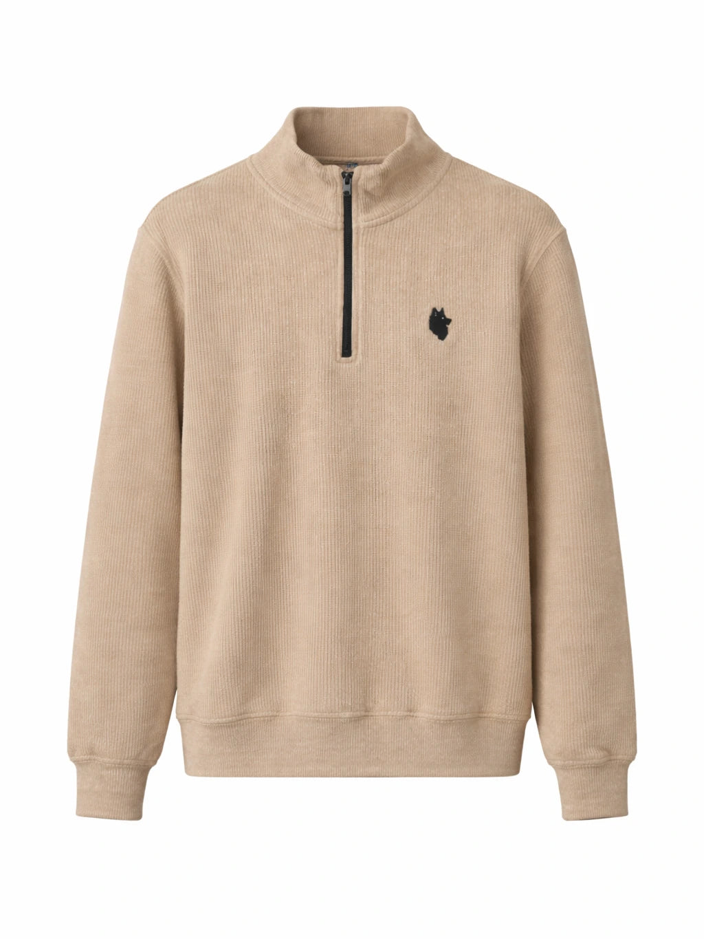 Beige Zipper Sweatshirt