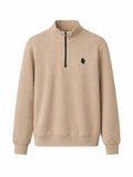 Beige Zipper Sweatshirt