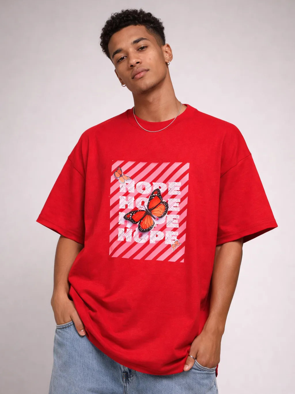 Hope Red Oversize graphic T-shirt