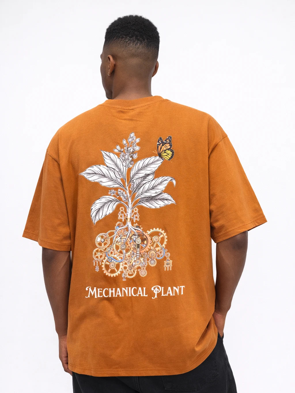 Mechanical Plant Brown Oversize graphic T-shirt