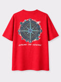 Explore the Unknown Red Oversize graphic T-shirt