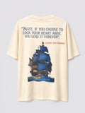 Captain Jack Sparrow Beige Oversize graphic T-shirt