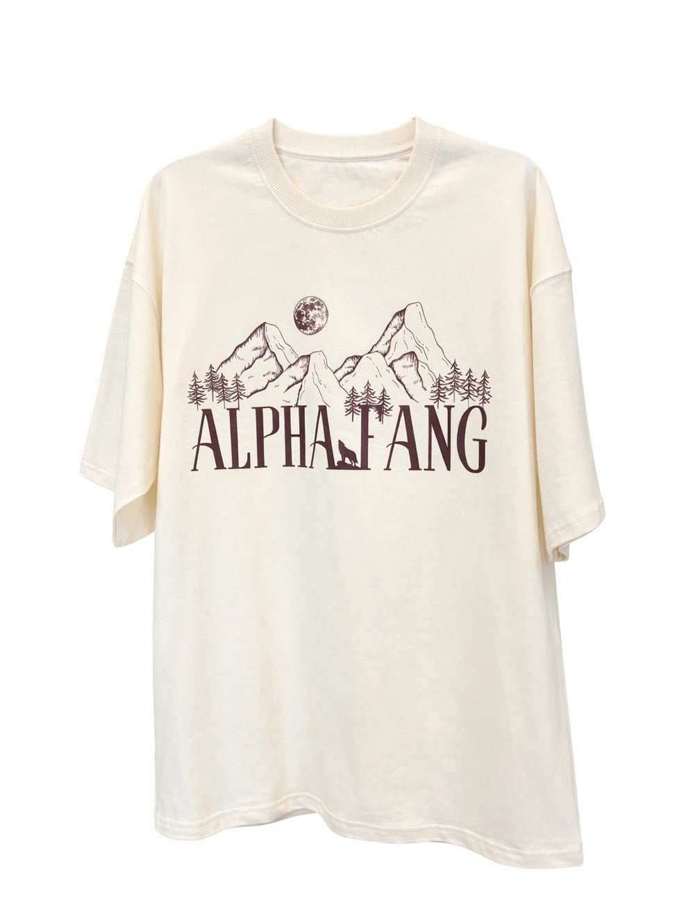 Alpha Wolf Beige Oversize graphic T-shirt