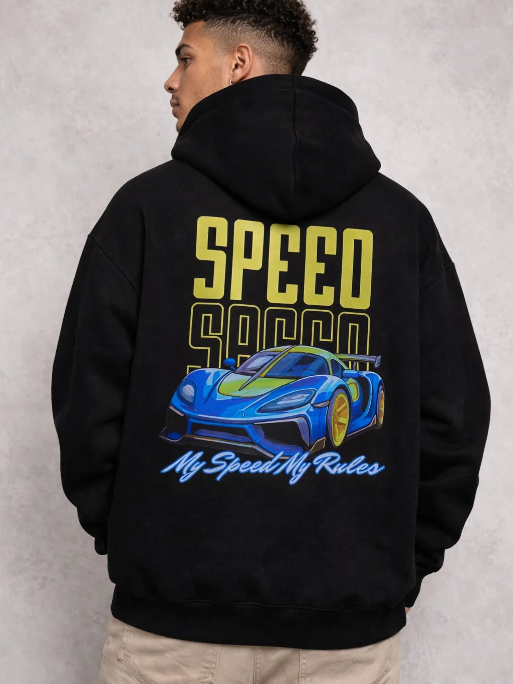 Speed Black Graphic Hoodie