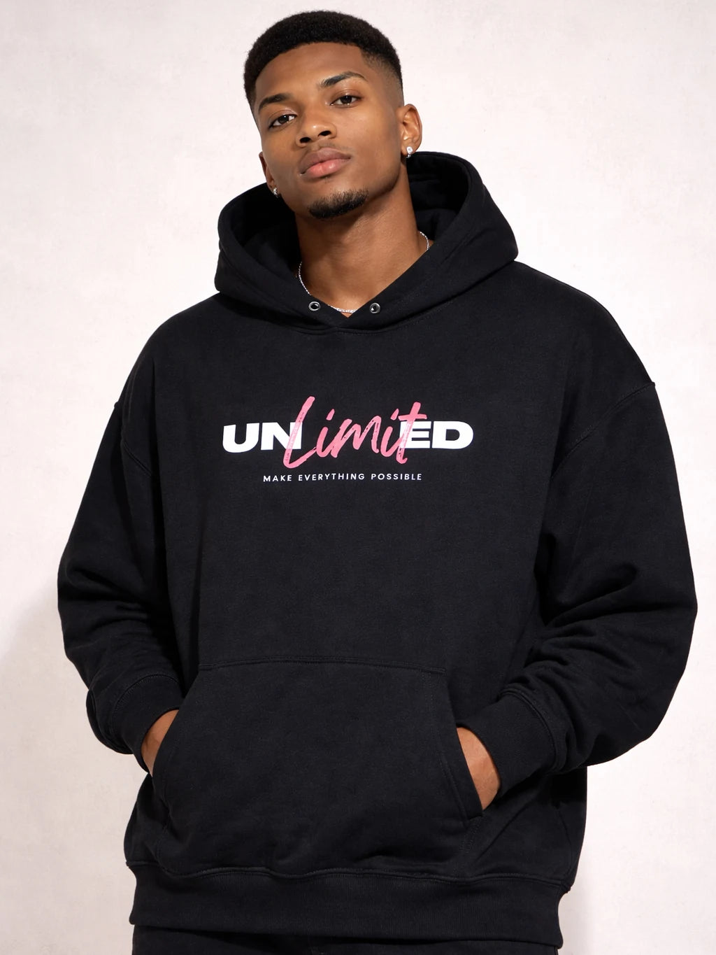 Unlimited Black Typography Hoodie