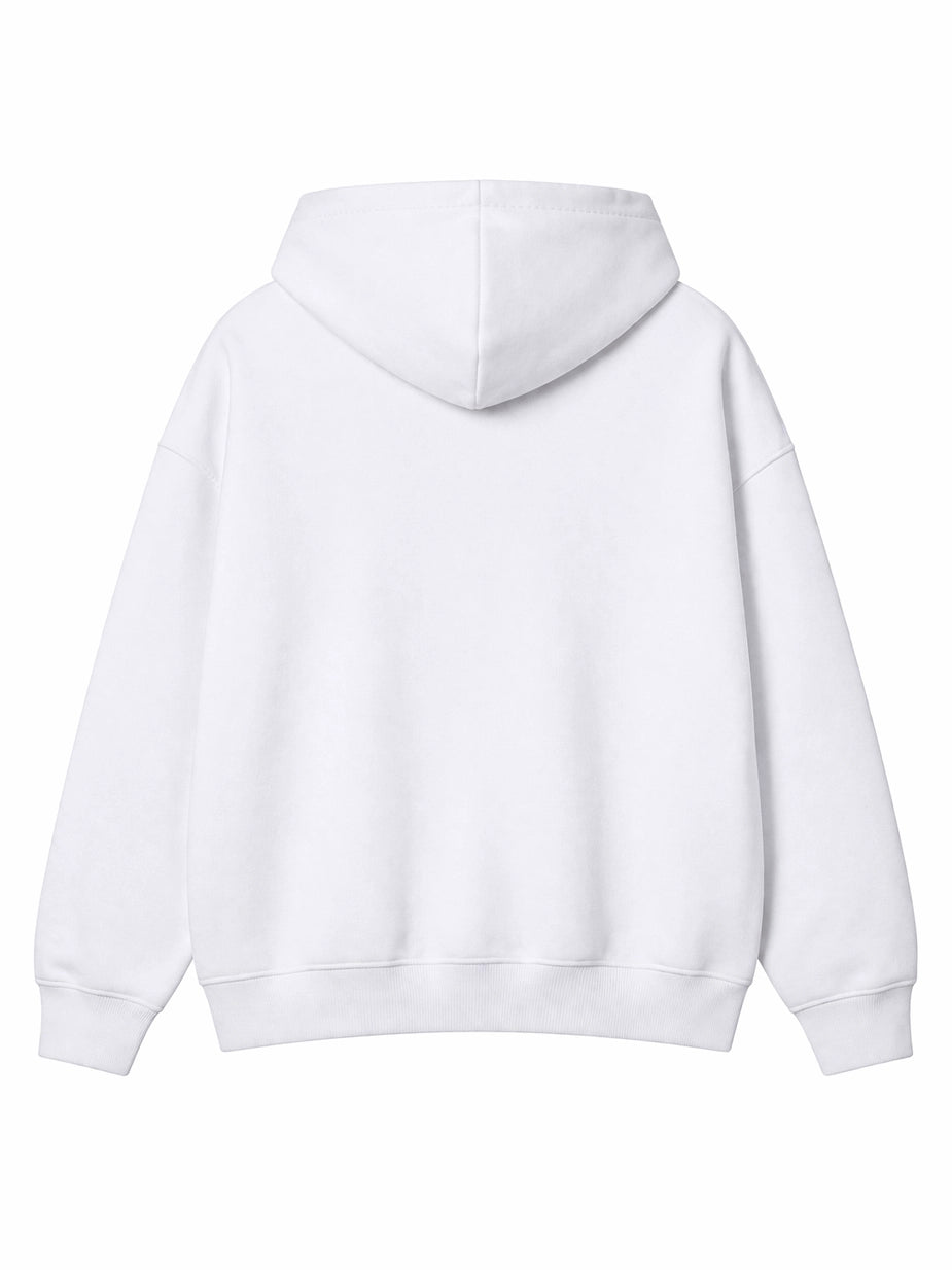 Alpha Fang Thunder White Typography Hoodie