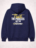 Trust the Process Navy Typography Hoodie