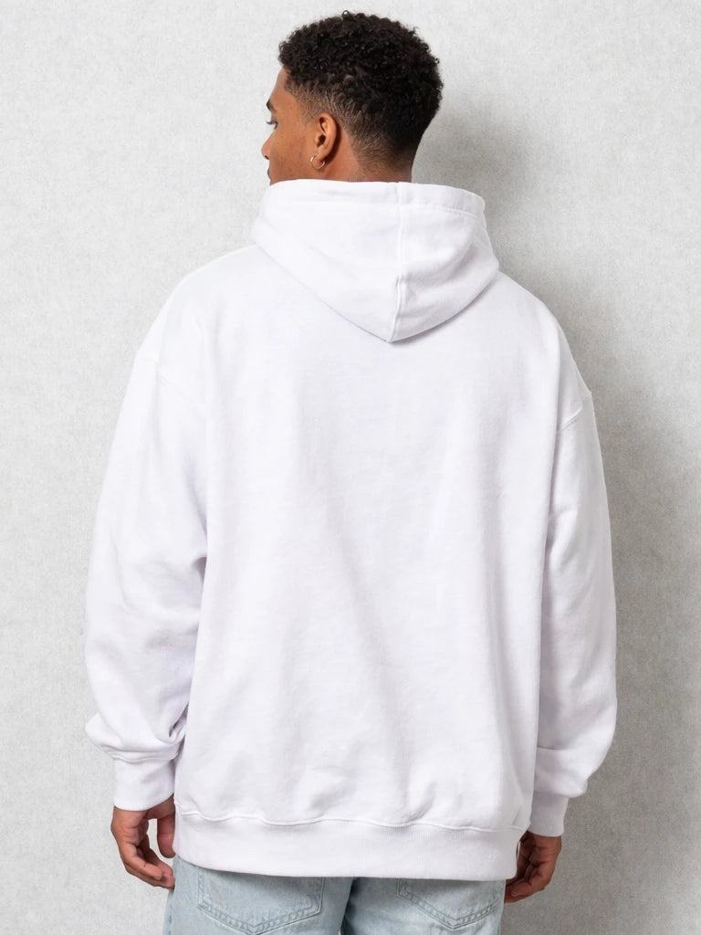 Alpha Fang Thunder White Typography Hoodie
