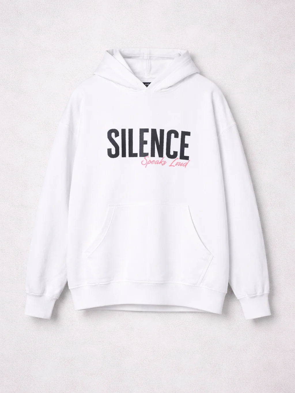 Silence White graphic Hoodie